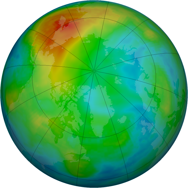 Arctic ozone map for 26 November 1981